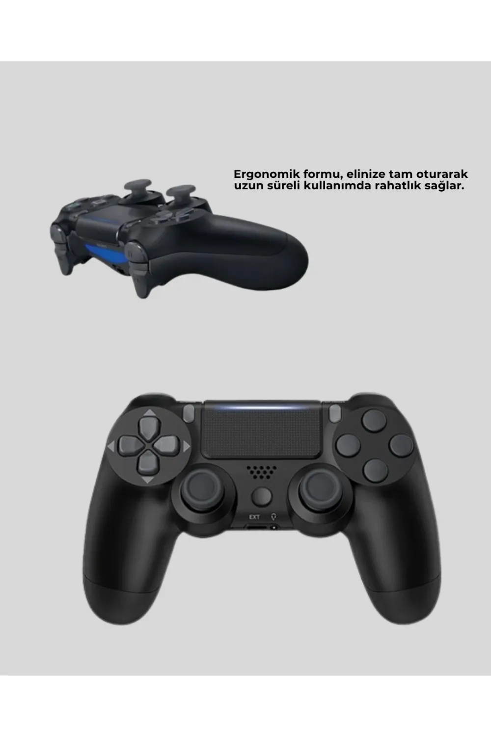 Kablosuz PS4 Controller Çift Motorlu Dayanıklı Gamepad