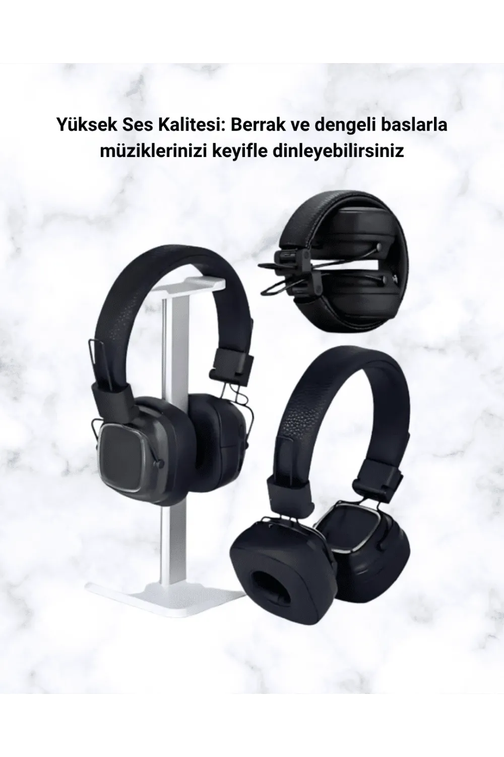 Kablosuz Rgb Işıklı Katlanabilir Bluetooth Kulak Üstü Kulaklık