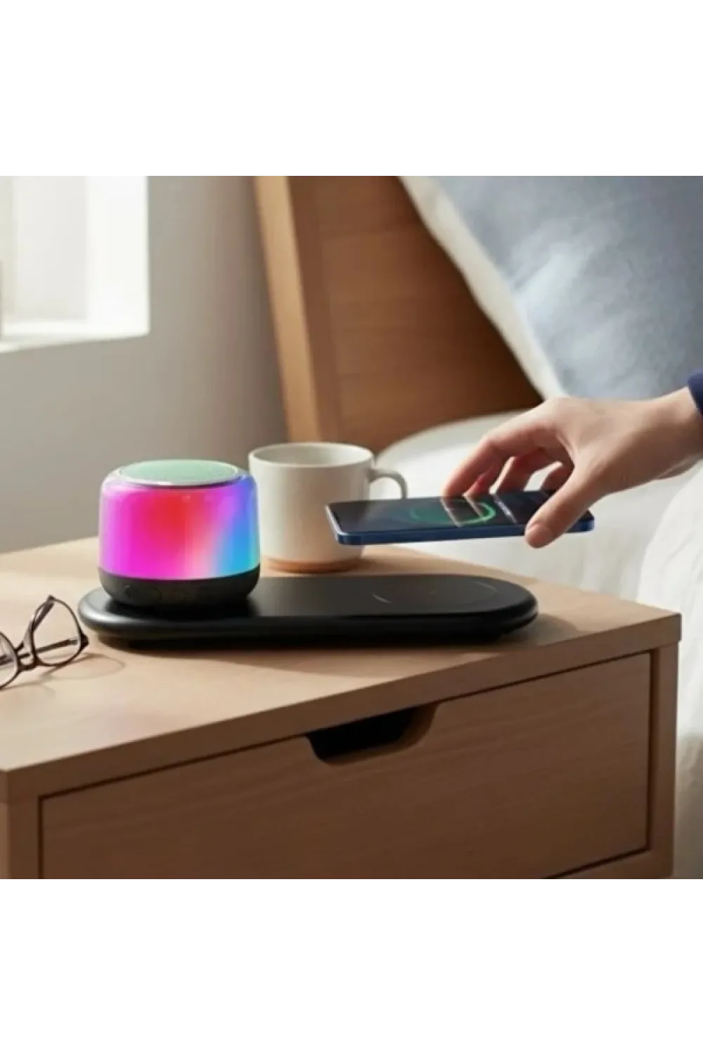 Kablosuz Şarj Standlı Bluetooth Hoparlör