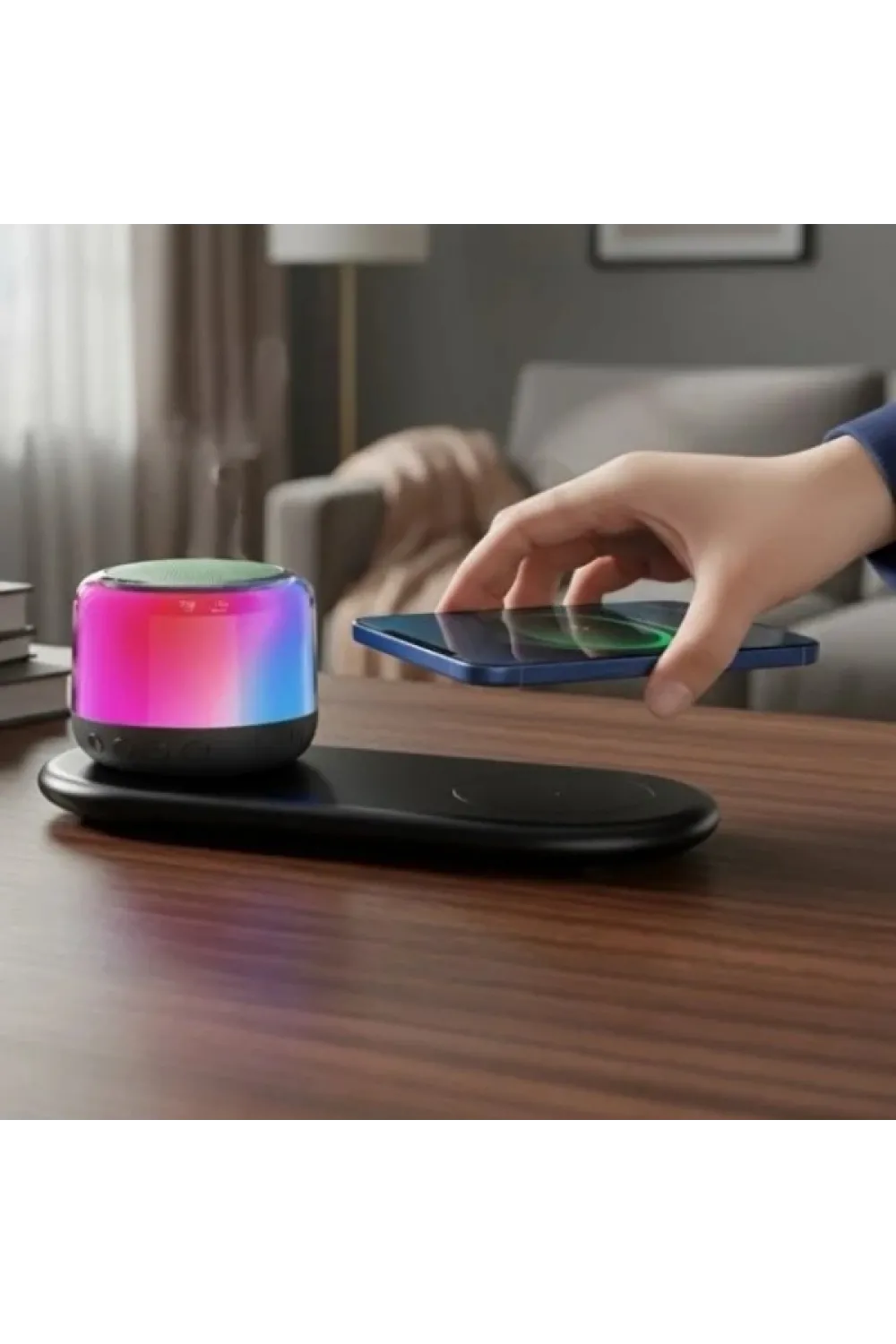 Kablosuz Şarj Standlı Bluetooth Hoparlör