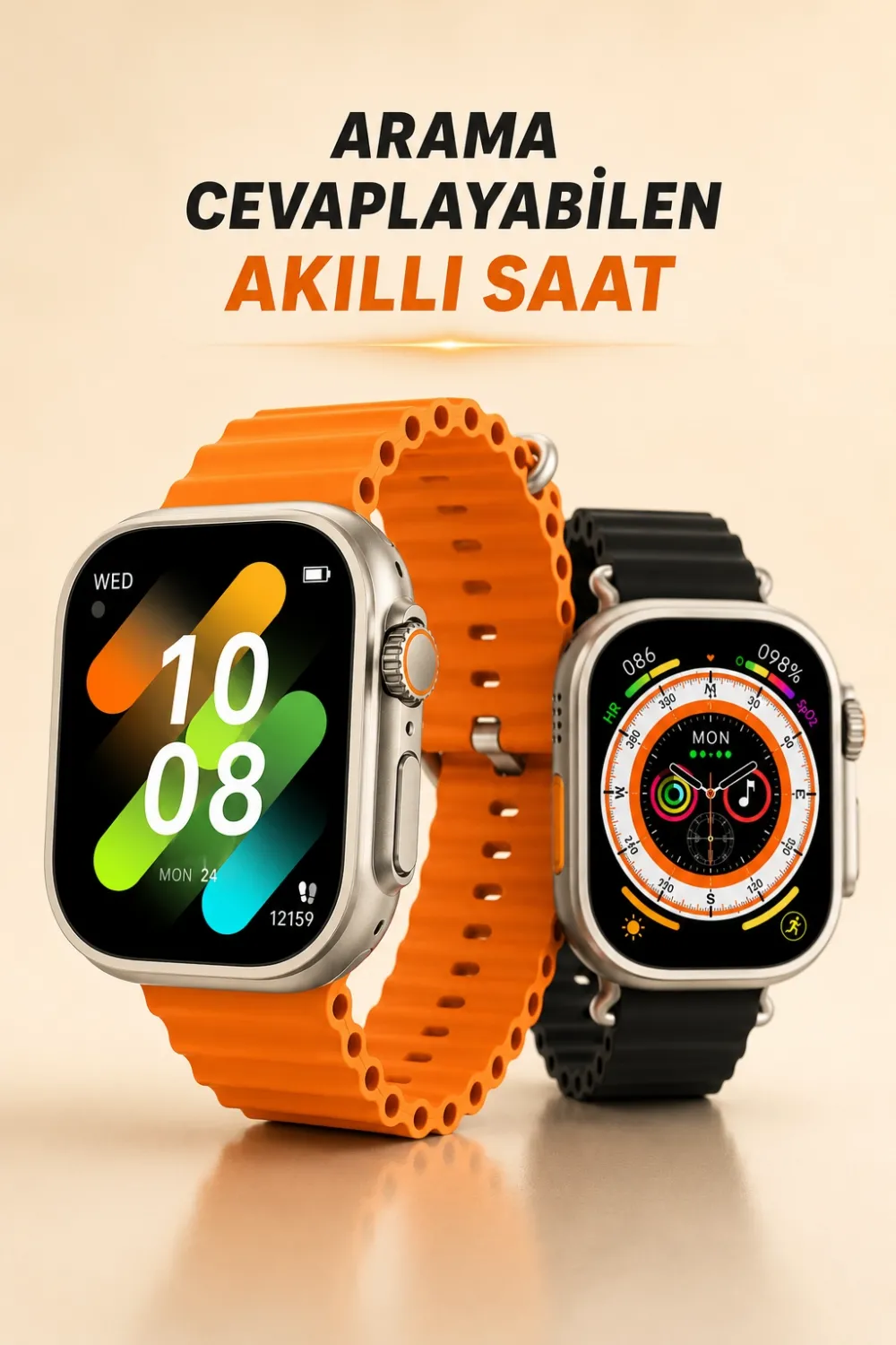 Kablosuz Şarjlı, Çağrı Ve Müzik Kontrolü Sağlayan Akıllı Saat