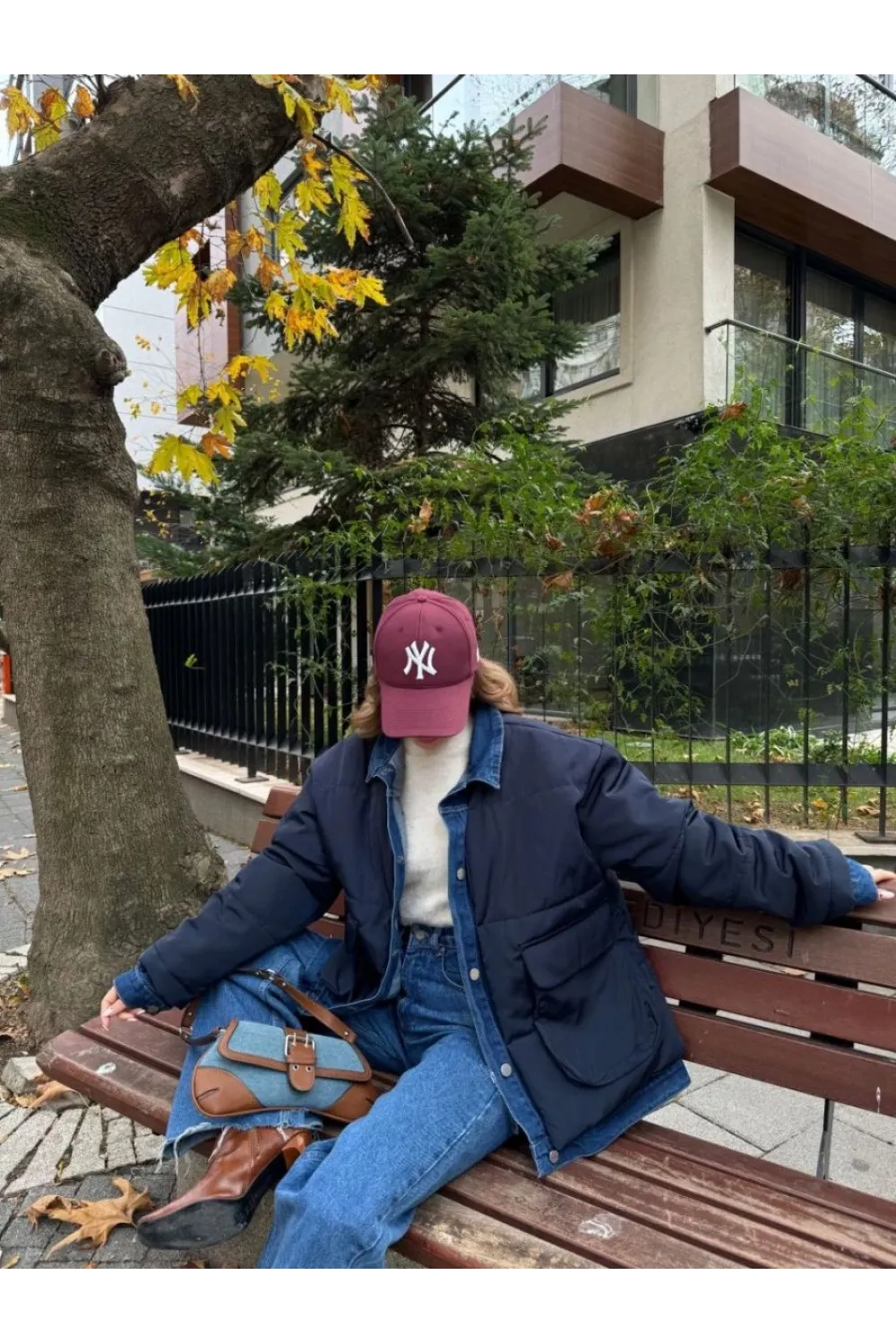 Kadın Jeans Detaylı Cıtcıtlı Ceket Mont - Lacivert