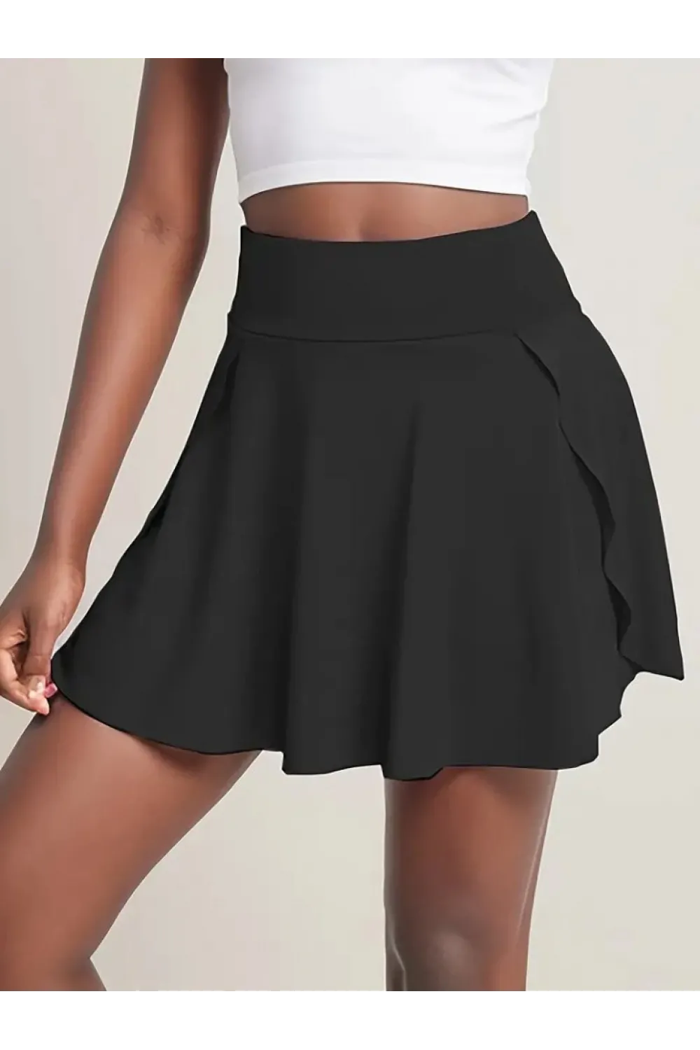 Kadın Yüksek Bel Cepli Sandy Short Etek