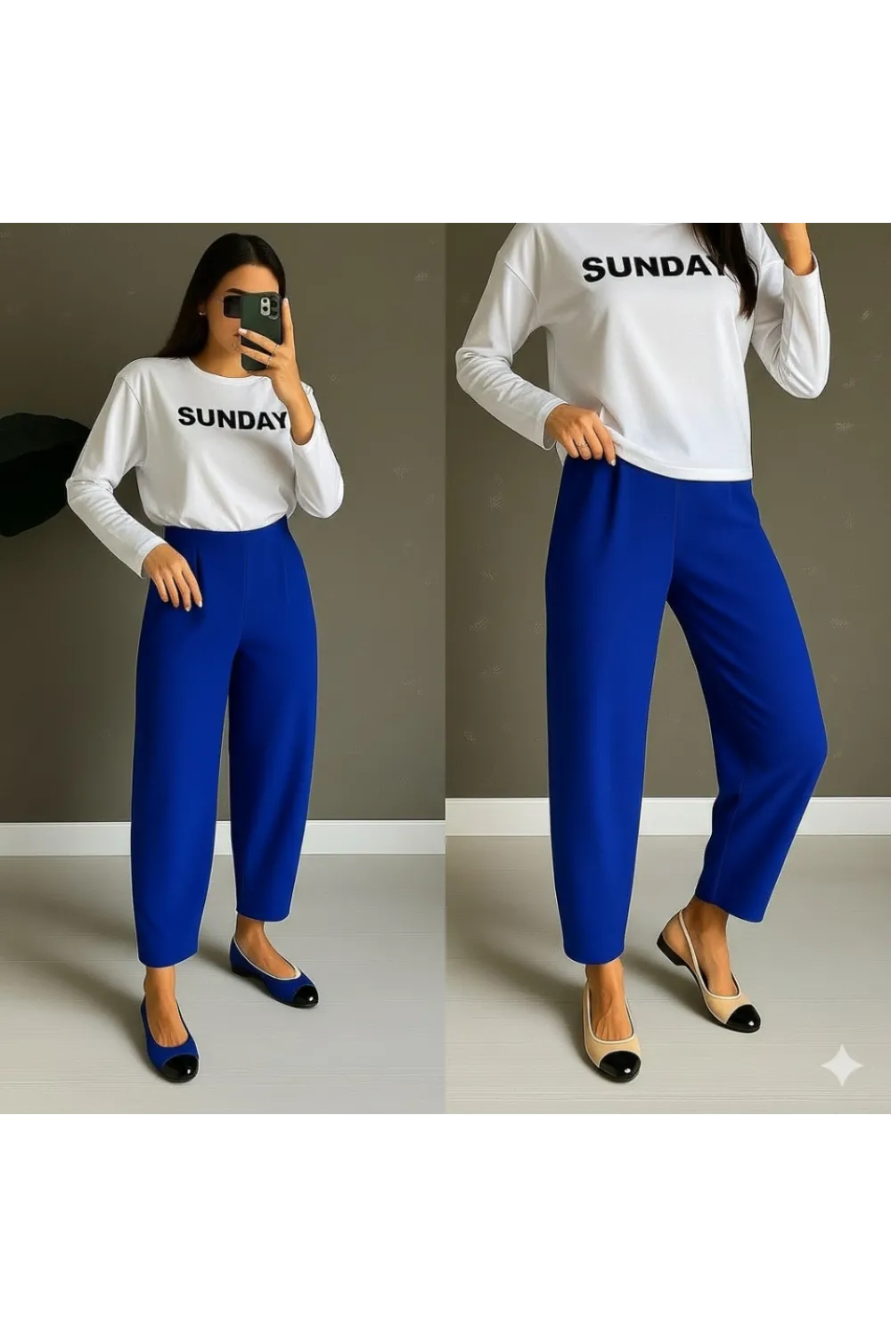 Kadın Yüksek Bel Krep Pantolon
