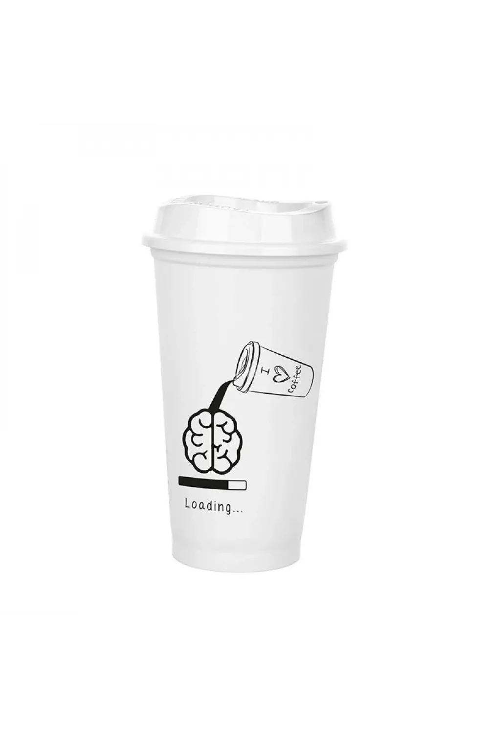 Kahve Bardağı - Kapaklı Beyaz 473 Ml