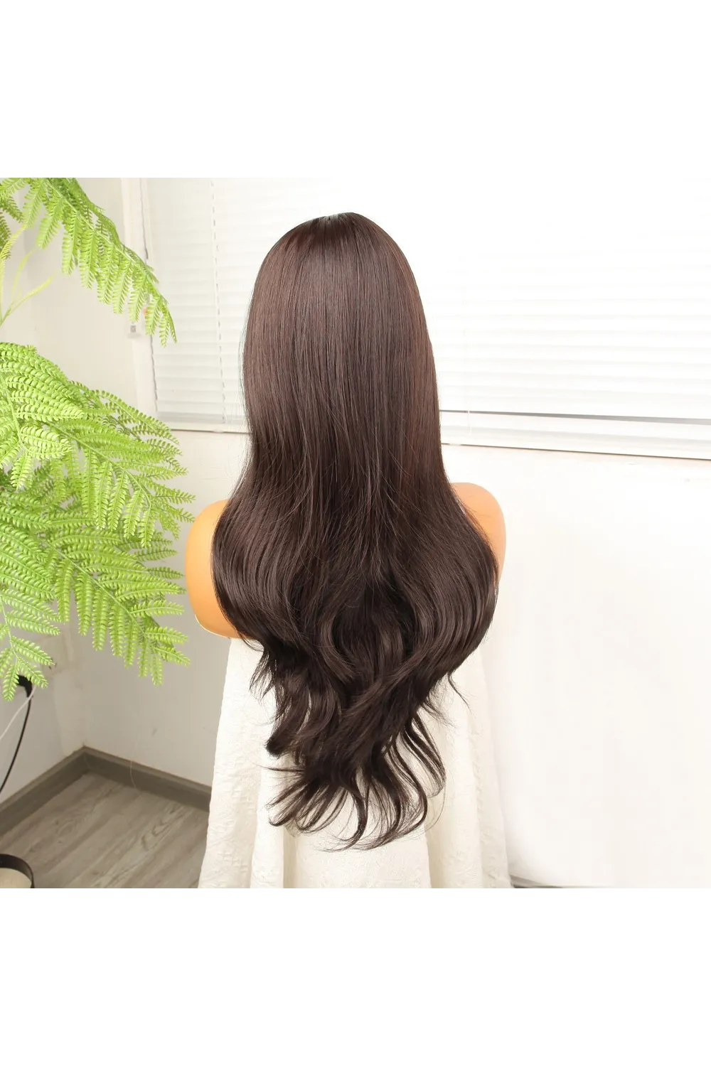 Kahve Karamel Fiber Sentetik Hafif Dalgalı Tül Peruk