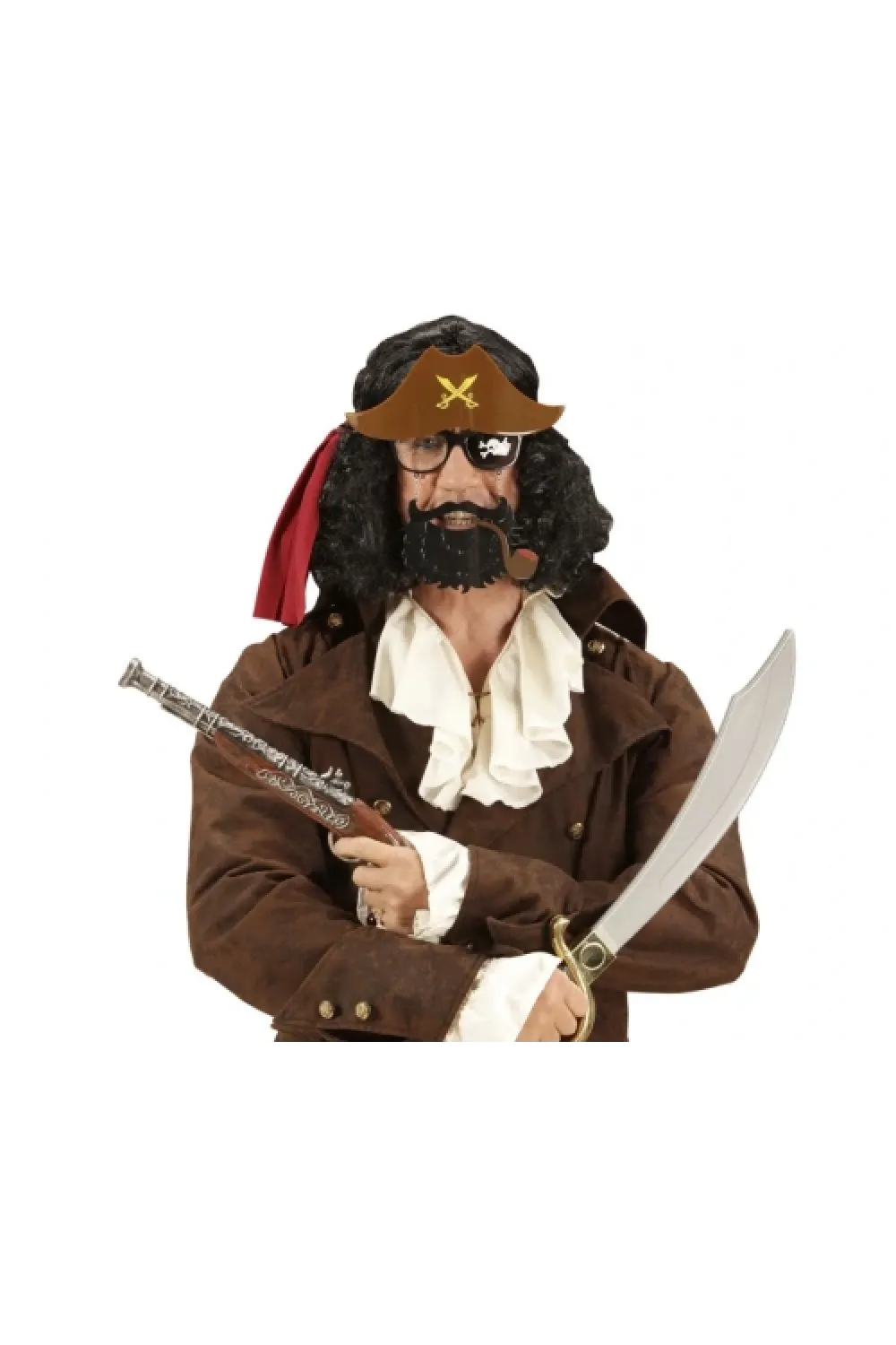 Kahve Şapkalı Pipolu Jack Sparrow Gözlüğü