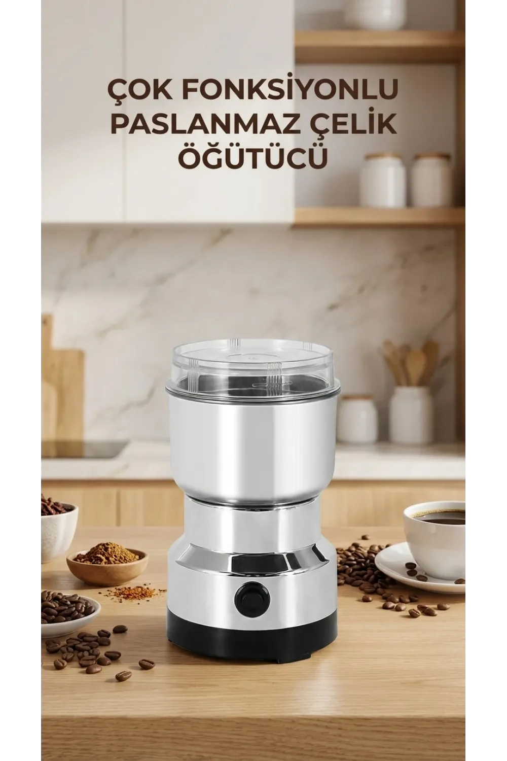 Kahve Ve Baharat Öğütücü Ayarlanabilir Öğütme Kapasiteli