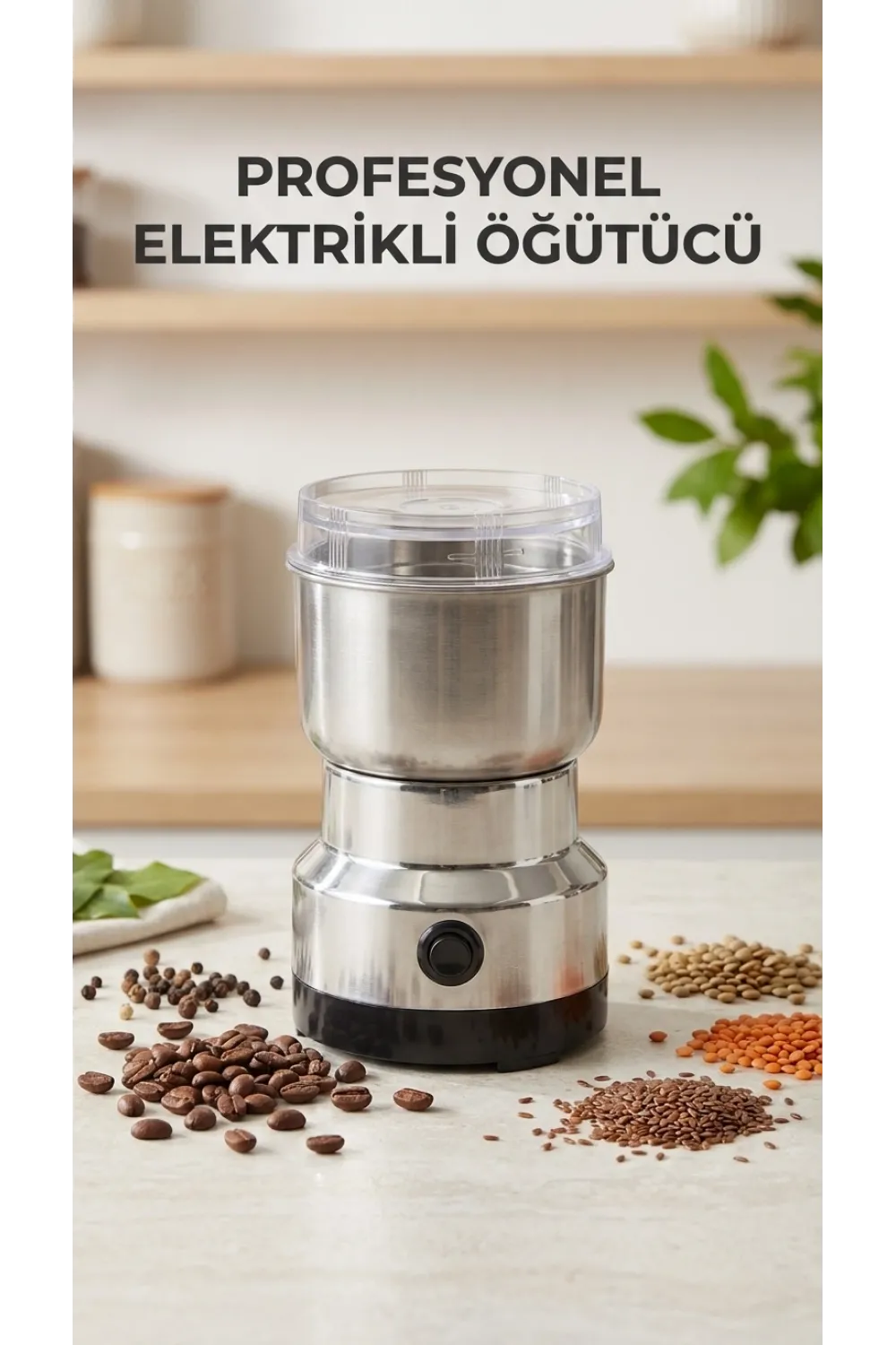 Kahve Ve Baharat Öğütücü Makine Paslanmaz Çelik Ergonomik Kullanım