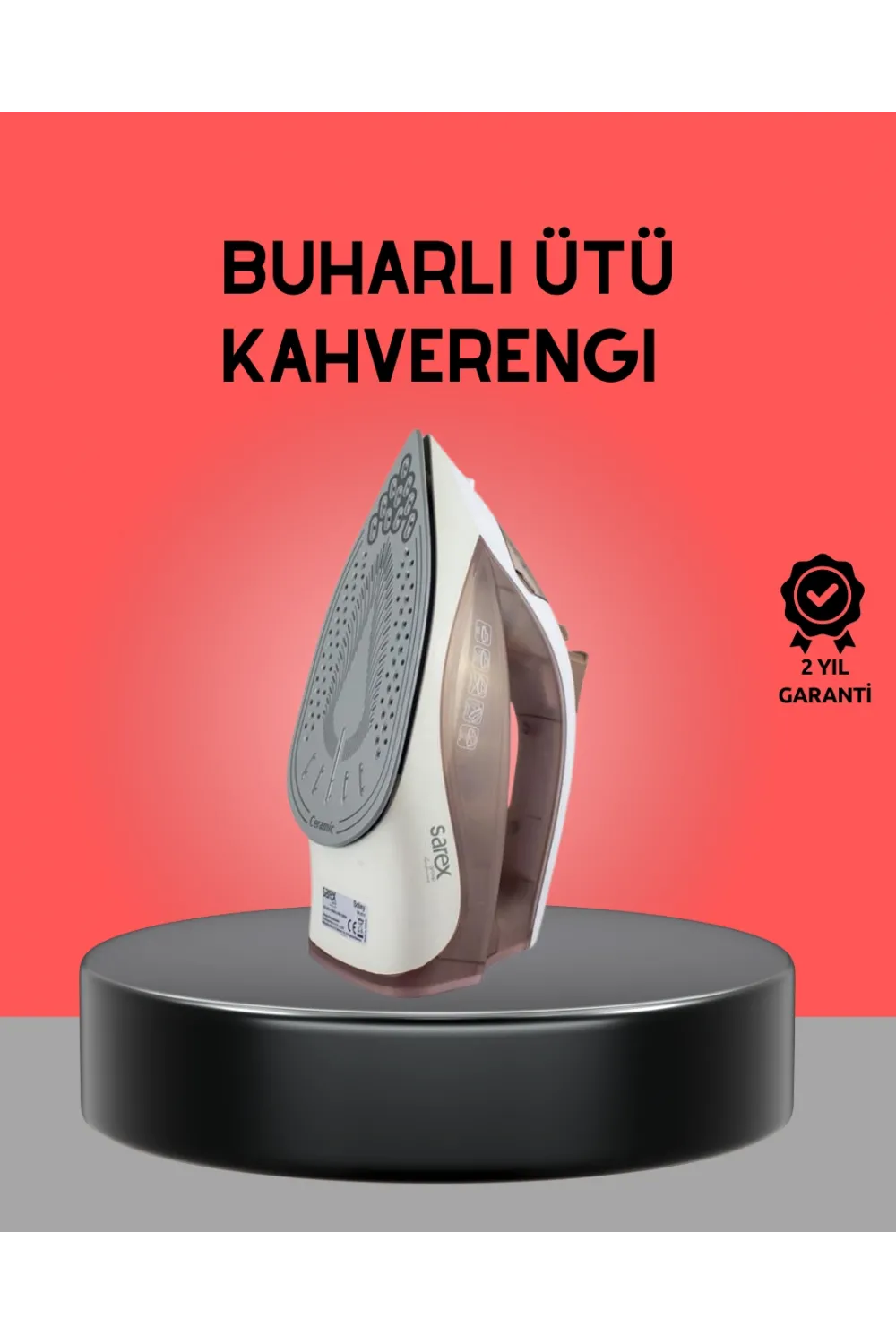 Kahverengi Buharlı Ütü 2200w Sürekli Buhar 120 G Şok Buhar