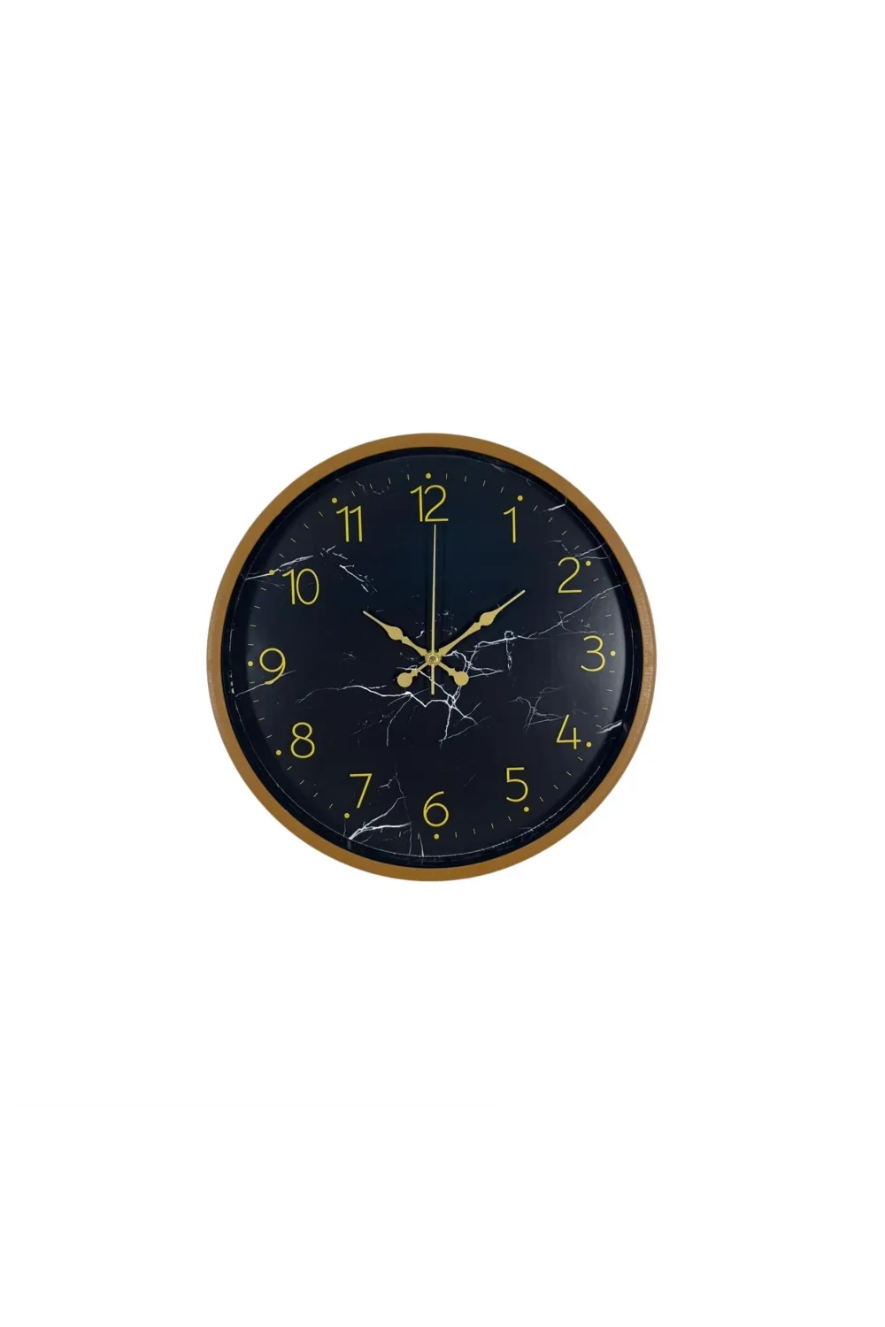 Kahverengi Mermer Desenli 36 Cm Duvar Saati