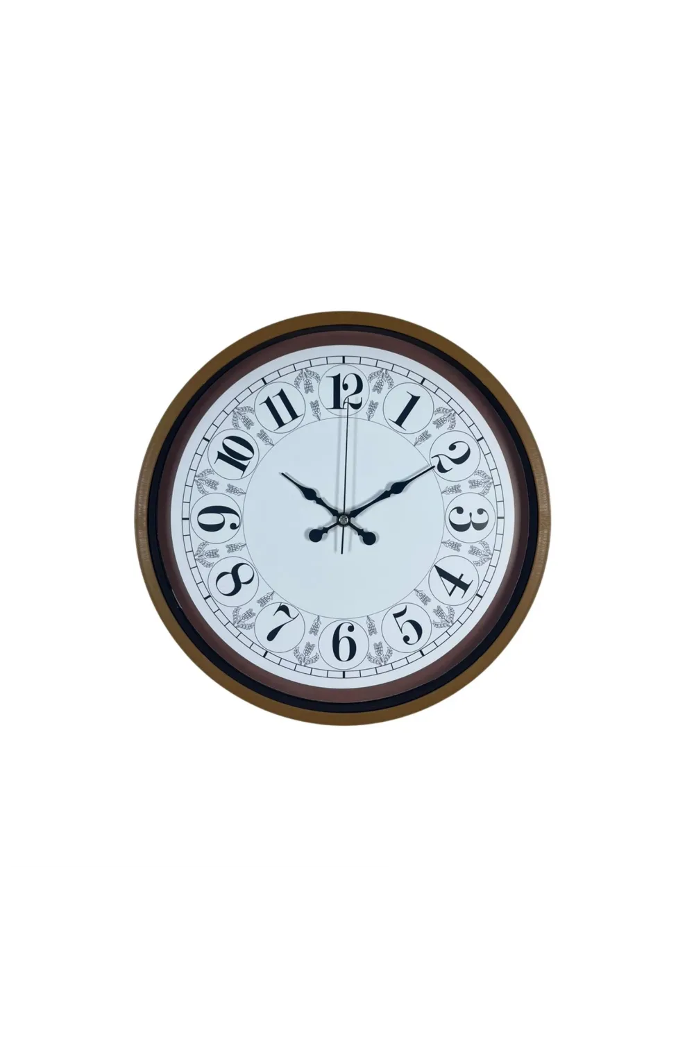 Kahverengi Motifli 36 Cm Duvar Saati