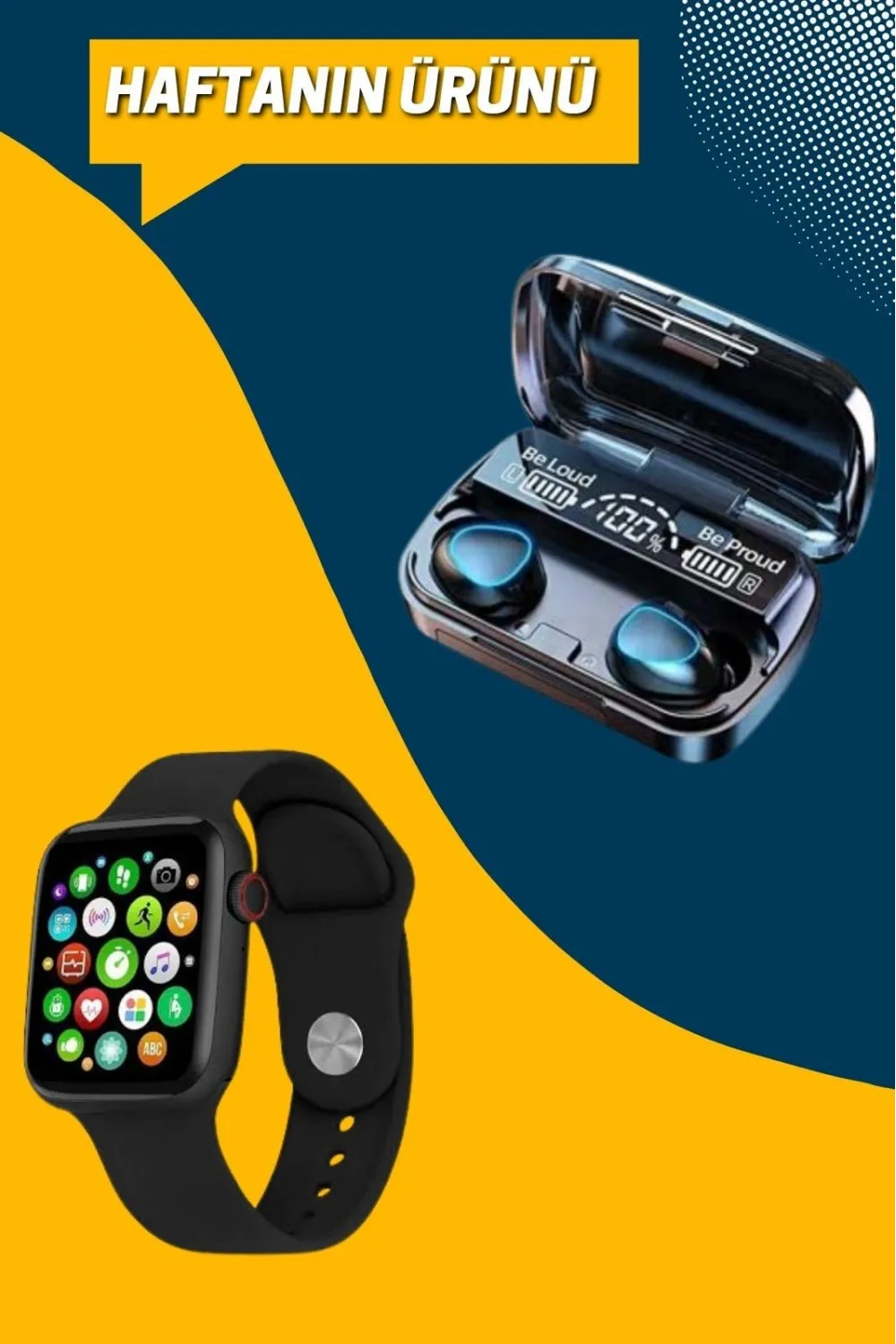 Kaliteli Akıllı Saat Ve Kaliteli Bluetooth Kulaklık Anc Özelliği Uzun Pil Ömrü