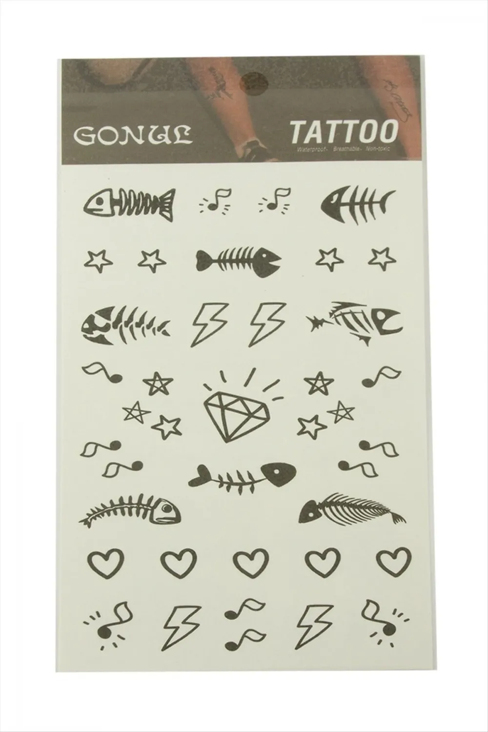 Kalp Balık Tattoo Dövme Sticker