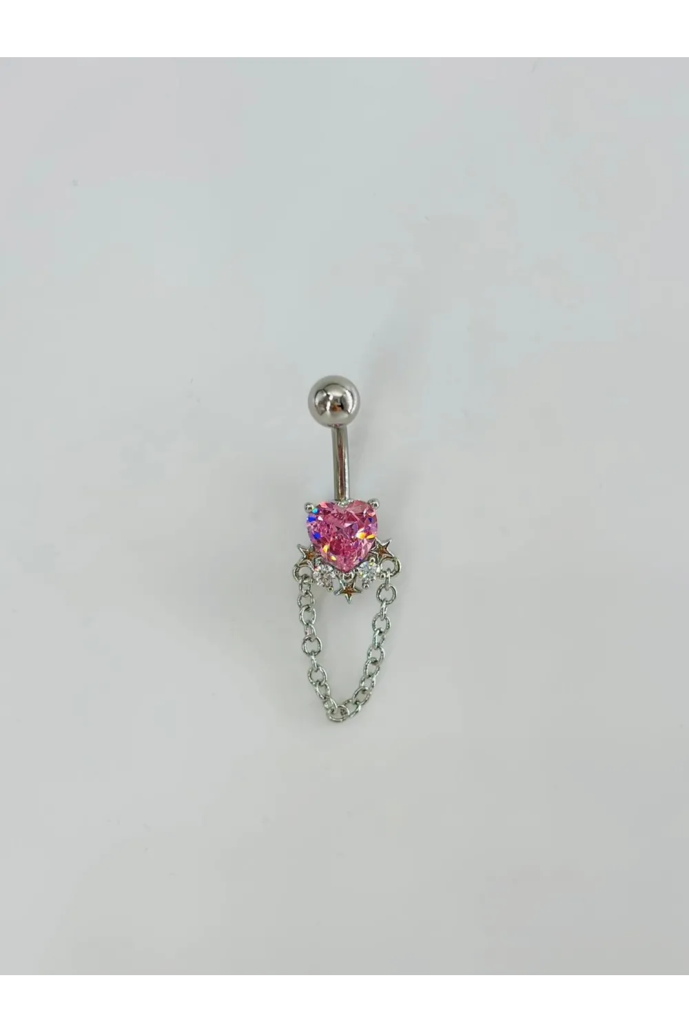 Kalp Detaylı Sallantılı Göbek Piercing - Pg0126