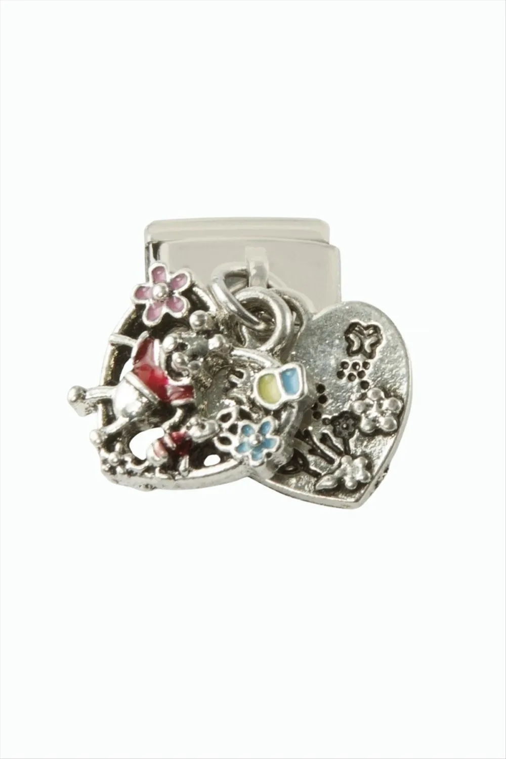 Kalp Sallatılı Çelik Charm