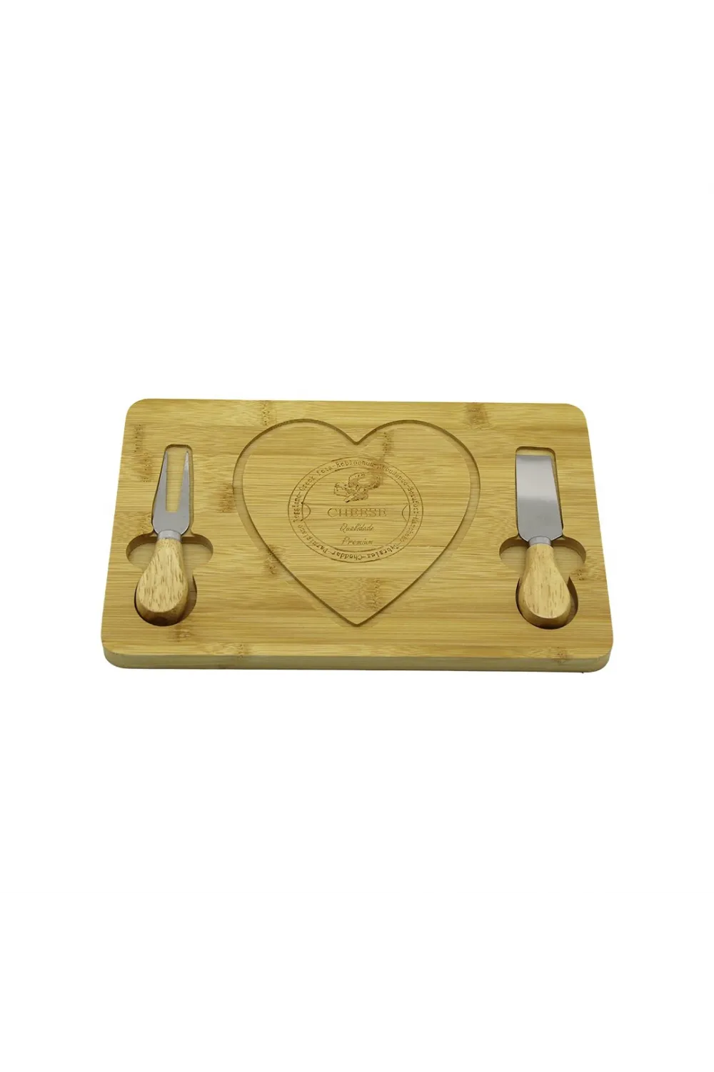 Kalpli Bıçak Sağ-solahşap Bambu Kahvaltı Peynir Sunum Pano2 Bıçak=ahşap Sap19x29cm-1.5cm