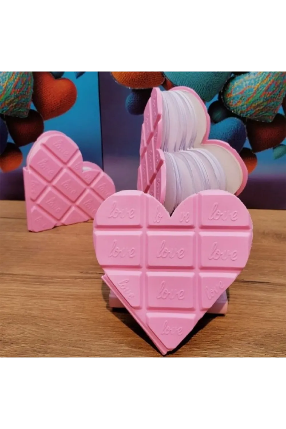 Kalpli Çikolata Not Defteri Pembe Renk