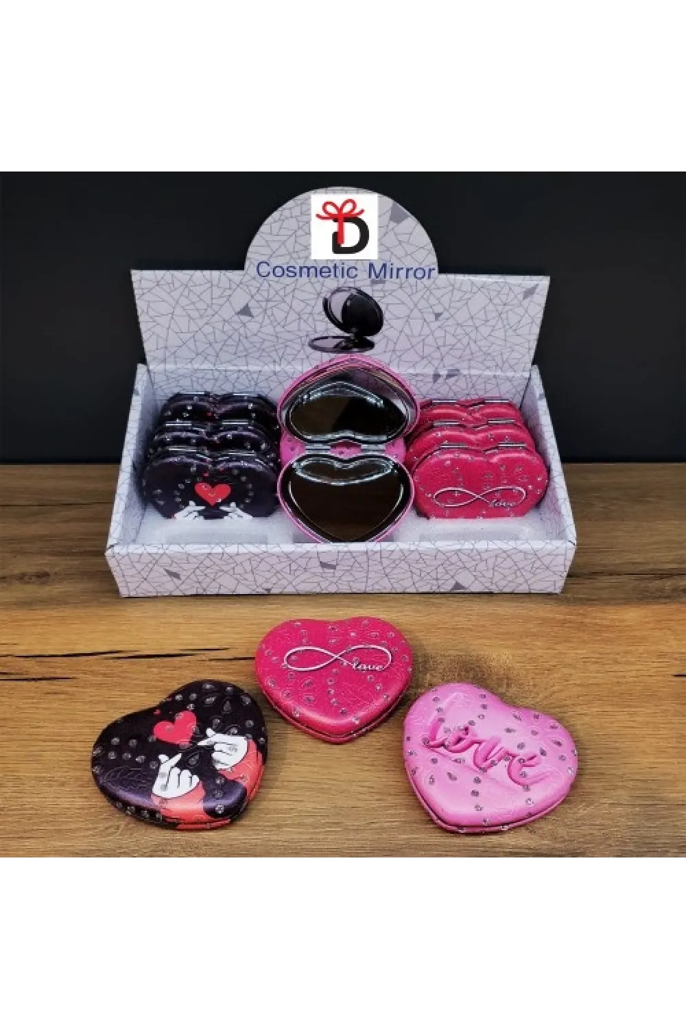 Kalpli Love Tasarımlı Cep Aynası