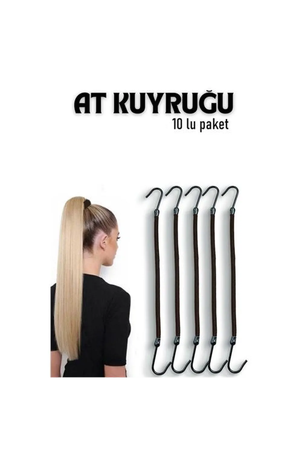 Kancalı At Kuyruğu Lastik Toka 10 ADET 717249