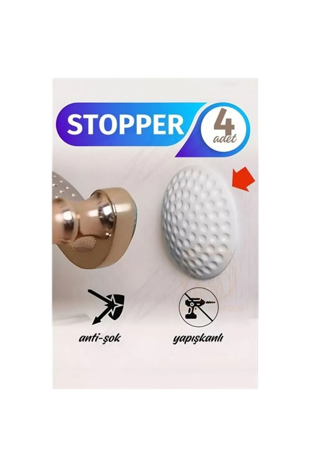 Kapı Stopperi Golf Topu Model Kapı Çarpma Önleyici 4 Adet 721172