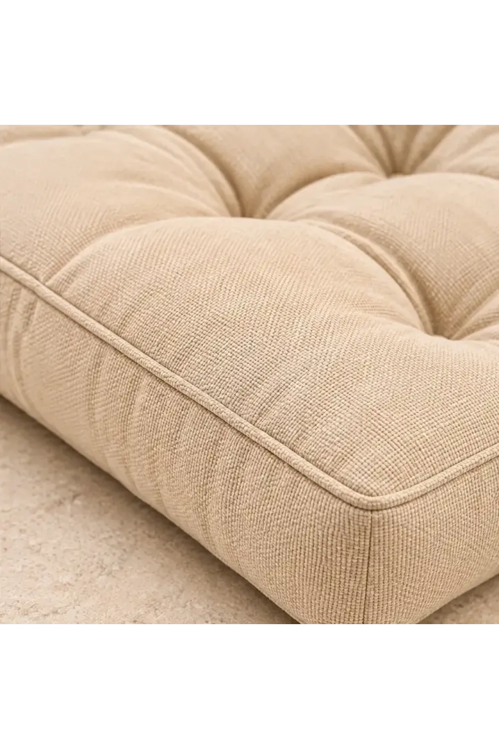 Kapitone Bank Minderi · 100 × 45 × 4 cm · Krem