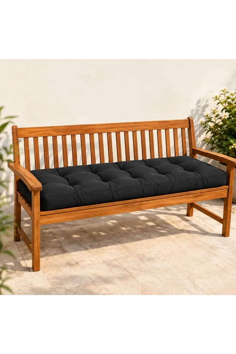 Kapitone Bank Minderi · 100 × 45 × 4 cm · Siyah
