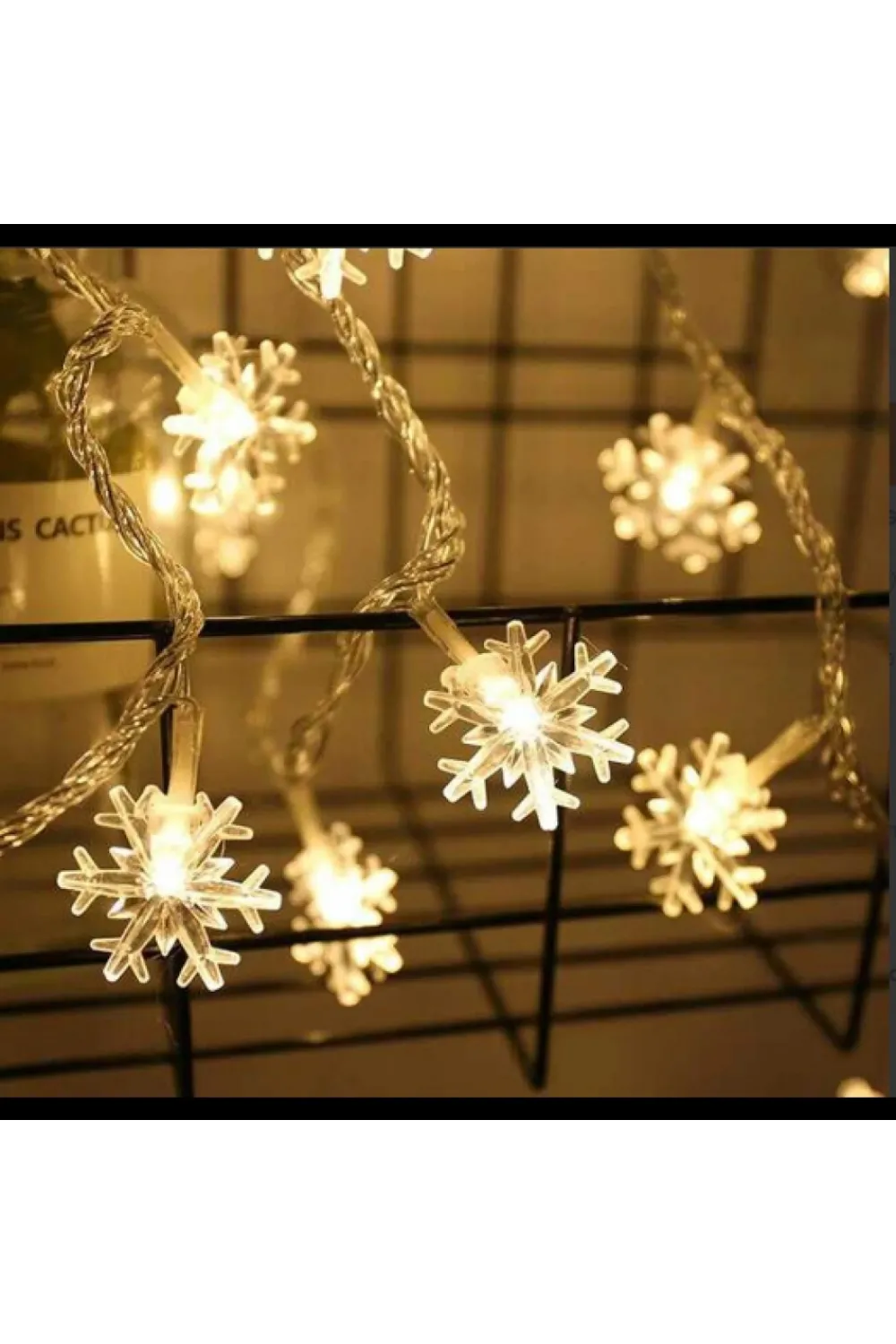 Kar Tanesi 5m 28 Led Gün Işığı Kar Tanesi 4 Cm Pilli 2 Kademeli