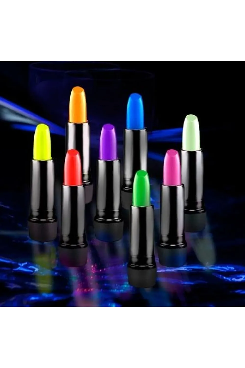 Karanlıkta Parlayan Yanan UV Neon Ruj Yüz Boyama 6 Adet 6 Renk