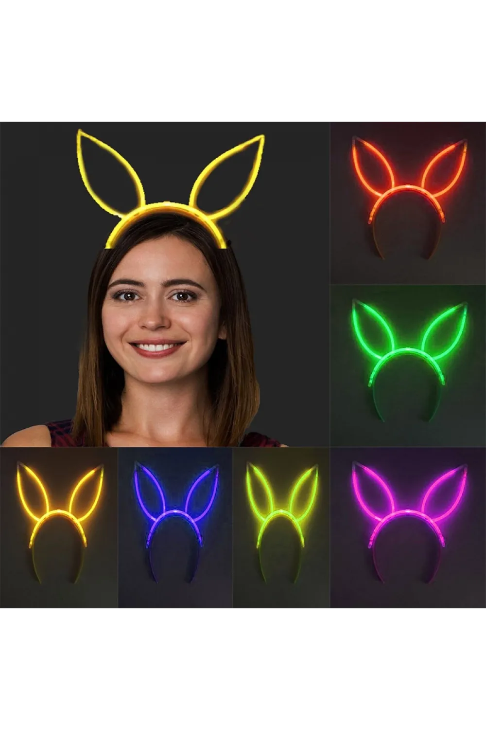 Karanlıkta Yanan Fosforlu Glow Taç 6 Renk 6 Adet