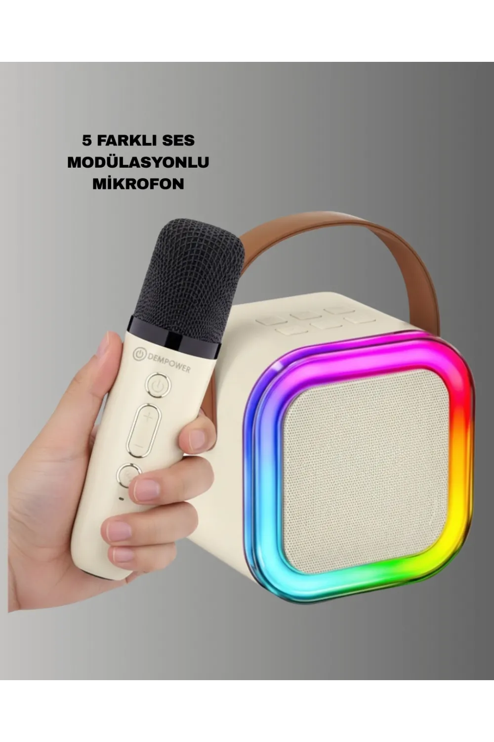 Karaoke Mikrofon Hoparlör Seti 6 Saat Kullanım Süresi