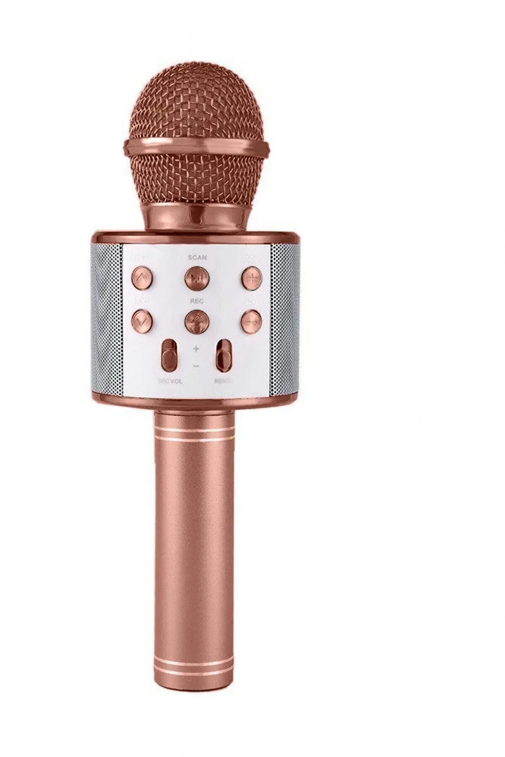 Karaoke Mikrofonlu Hoparlör - Şarjlı -bluetooth Rose Gold