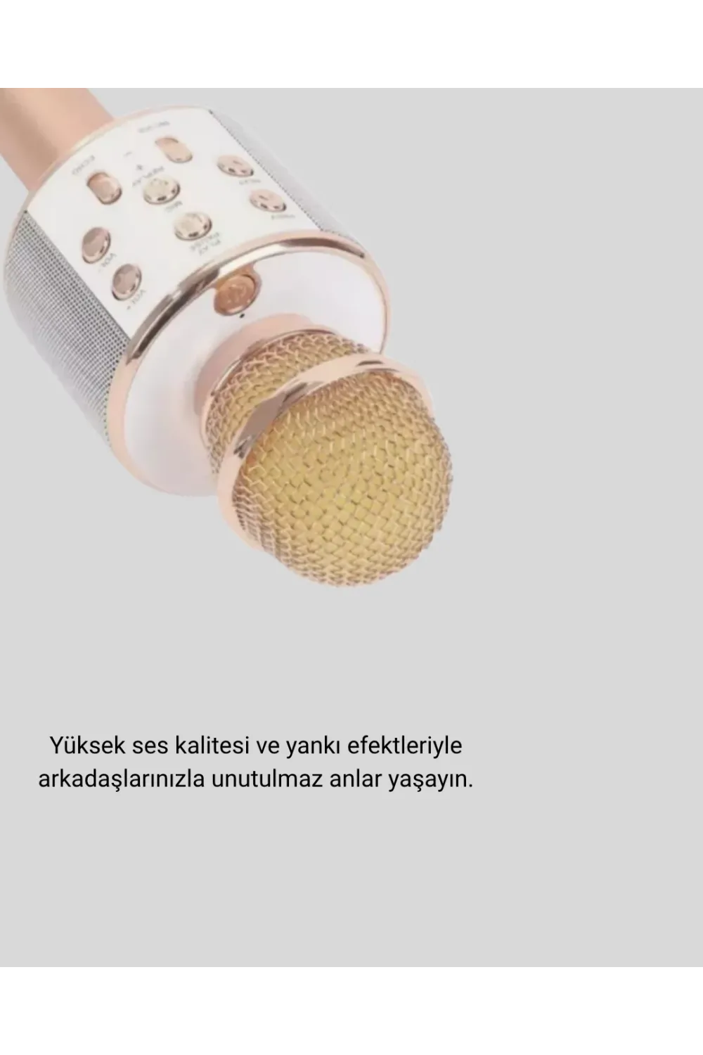 Karaoke Mikrofonu Bluetooth Usb Aux Girişli Yankı Efektli