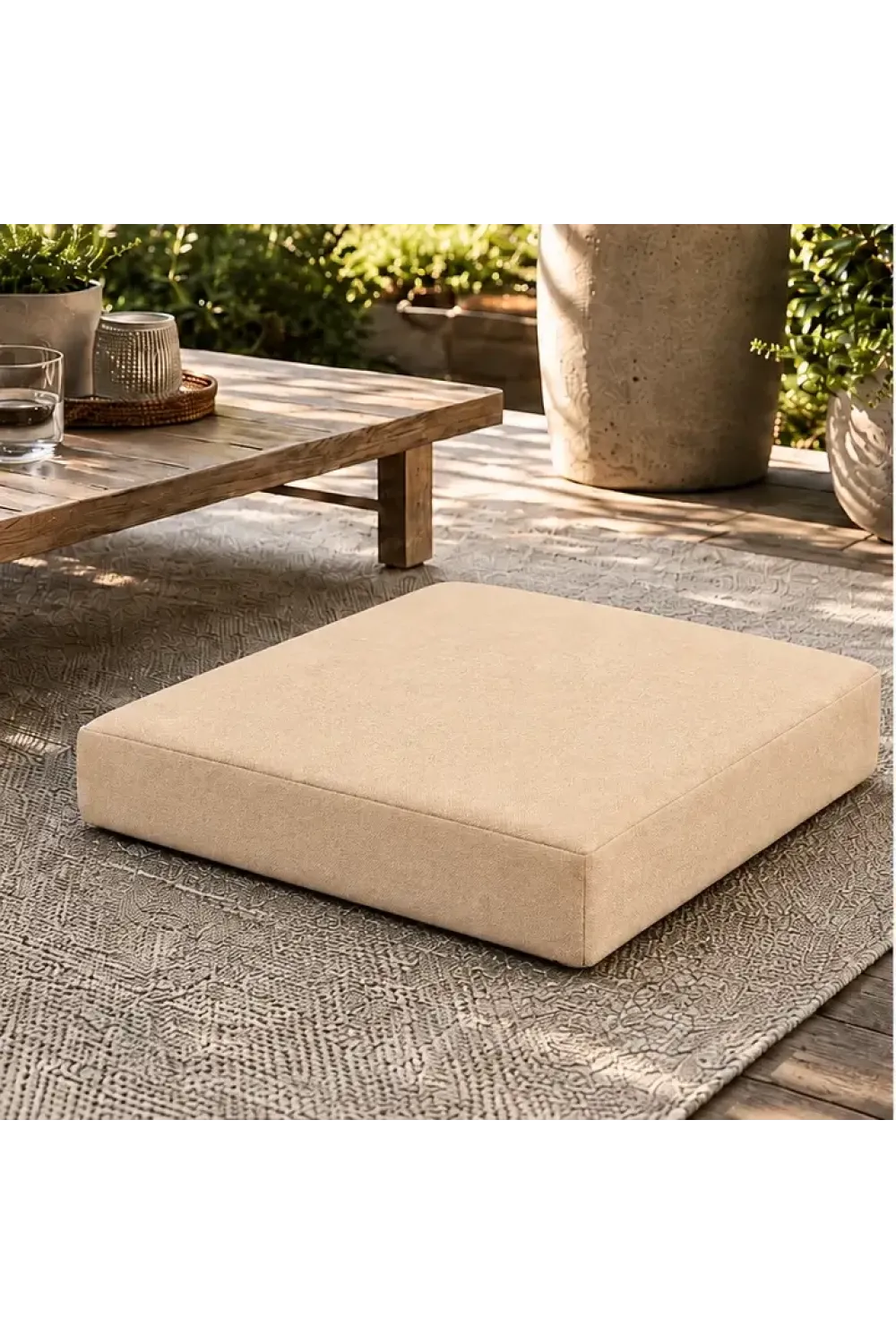 Kare Blok Minder · 50 × 50 × 7 cm · Krem