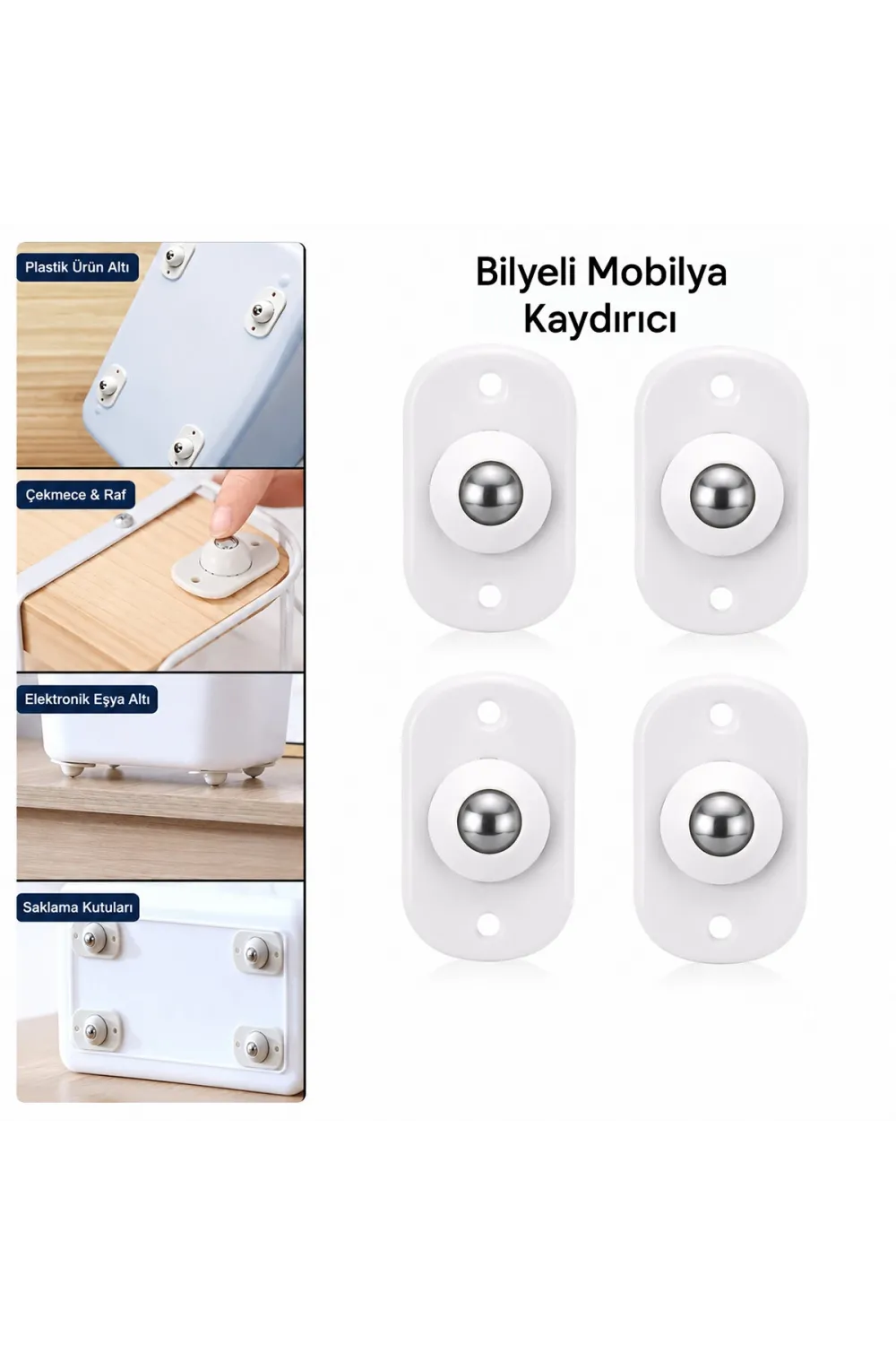 Kartelalı 4pcs Tek Bilya Tekerlekli Mobilya Eşya Taşıma Aparatı 360° 8kg Taşıma Kapasite