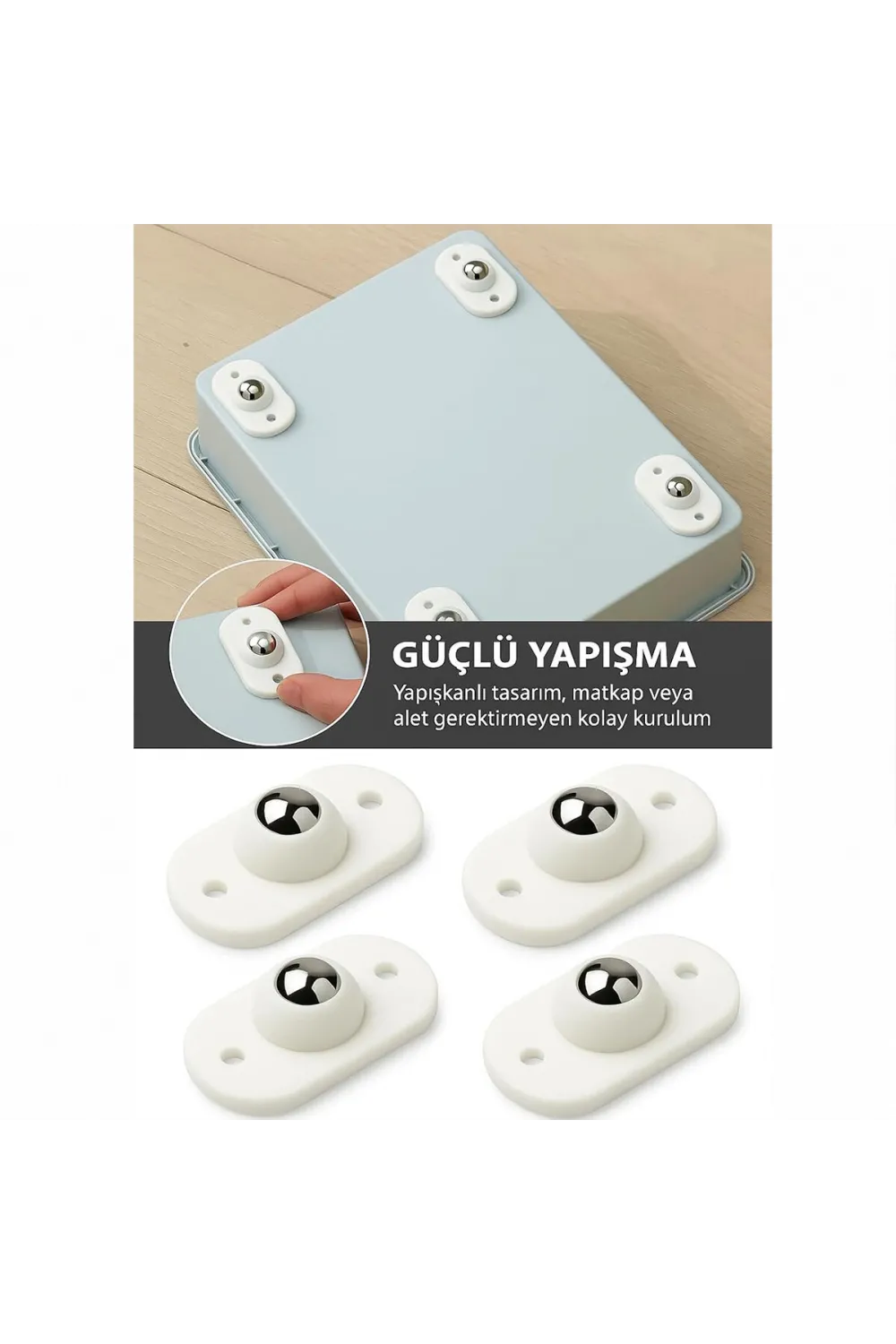 Kartelalı 4pcs Tek Bilya Tekerlekli Mobilya Eşya Taşıma Aparatı 360° 8kg Taşıma Kapasite