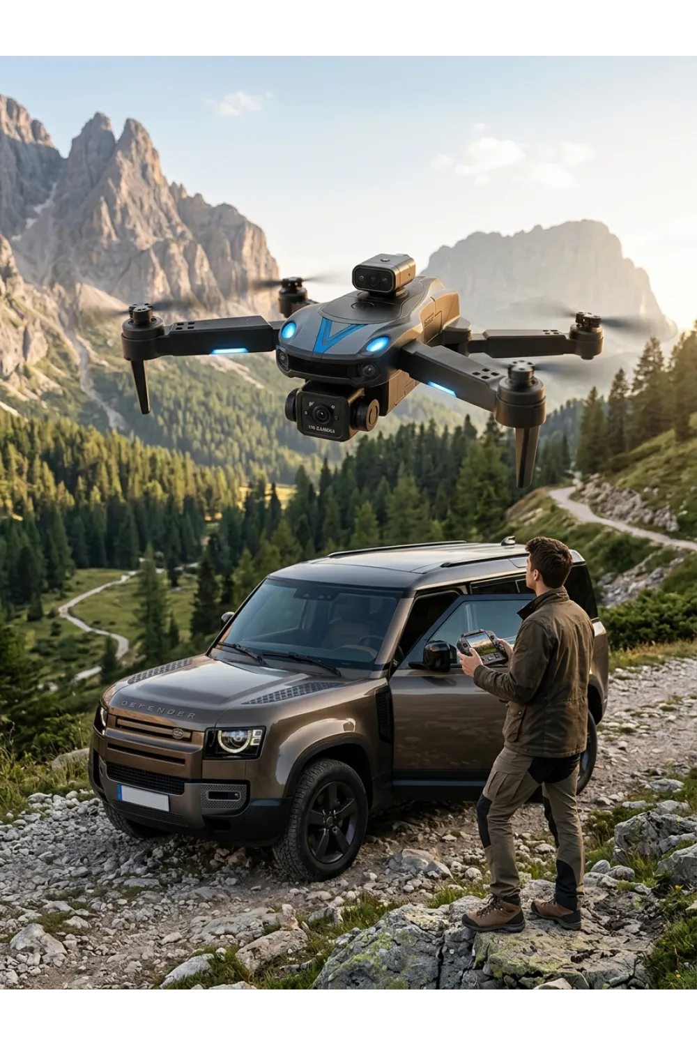 Katlanabilir Çift Kameralı Drone Uzaktan Kumandalı Hava Aracı