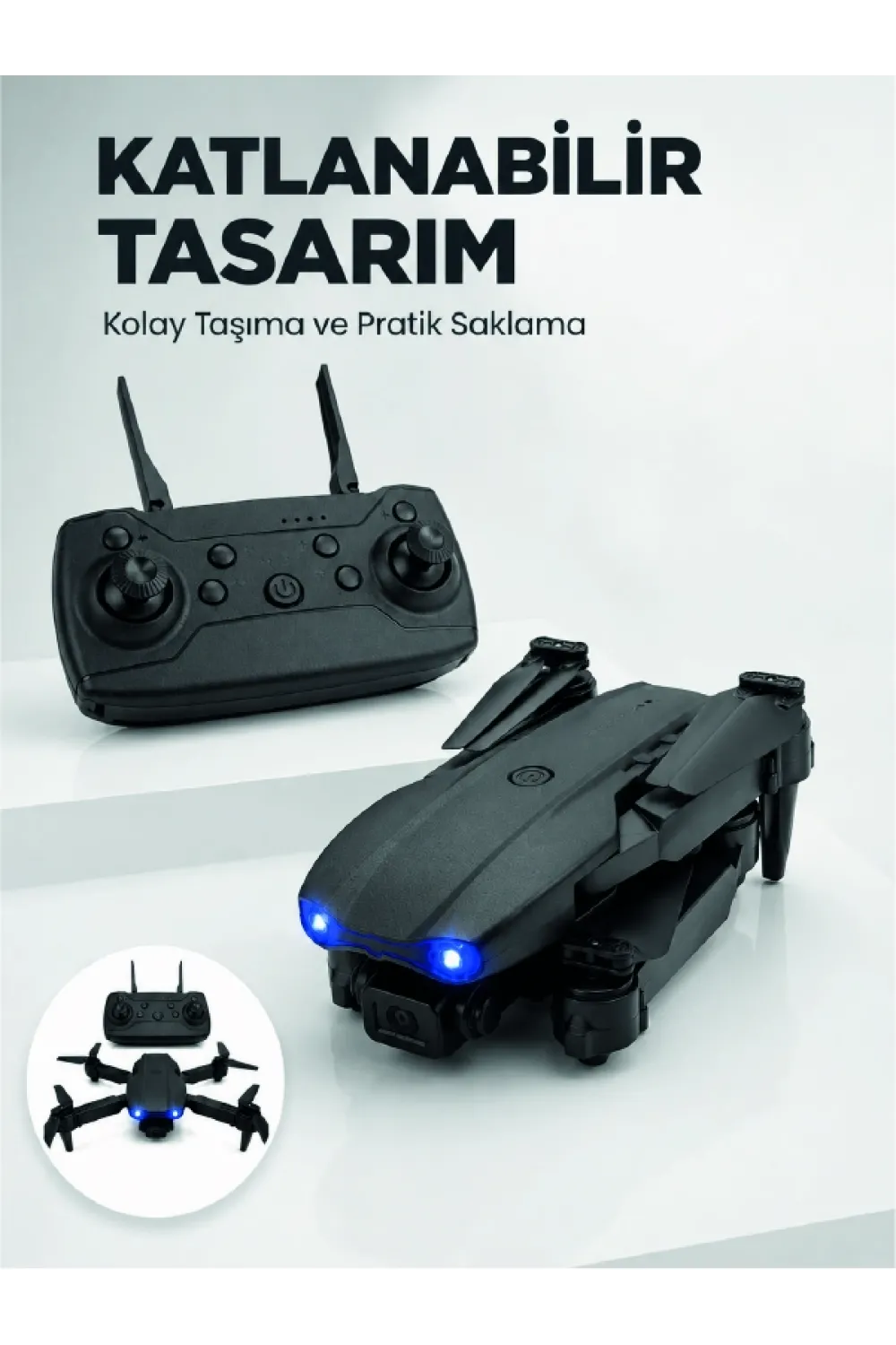 Katlanabilir Kamera Drone 4k Hd Görüntü, Hover Özelliği Ve Uzaktan Kumanda