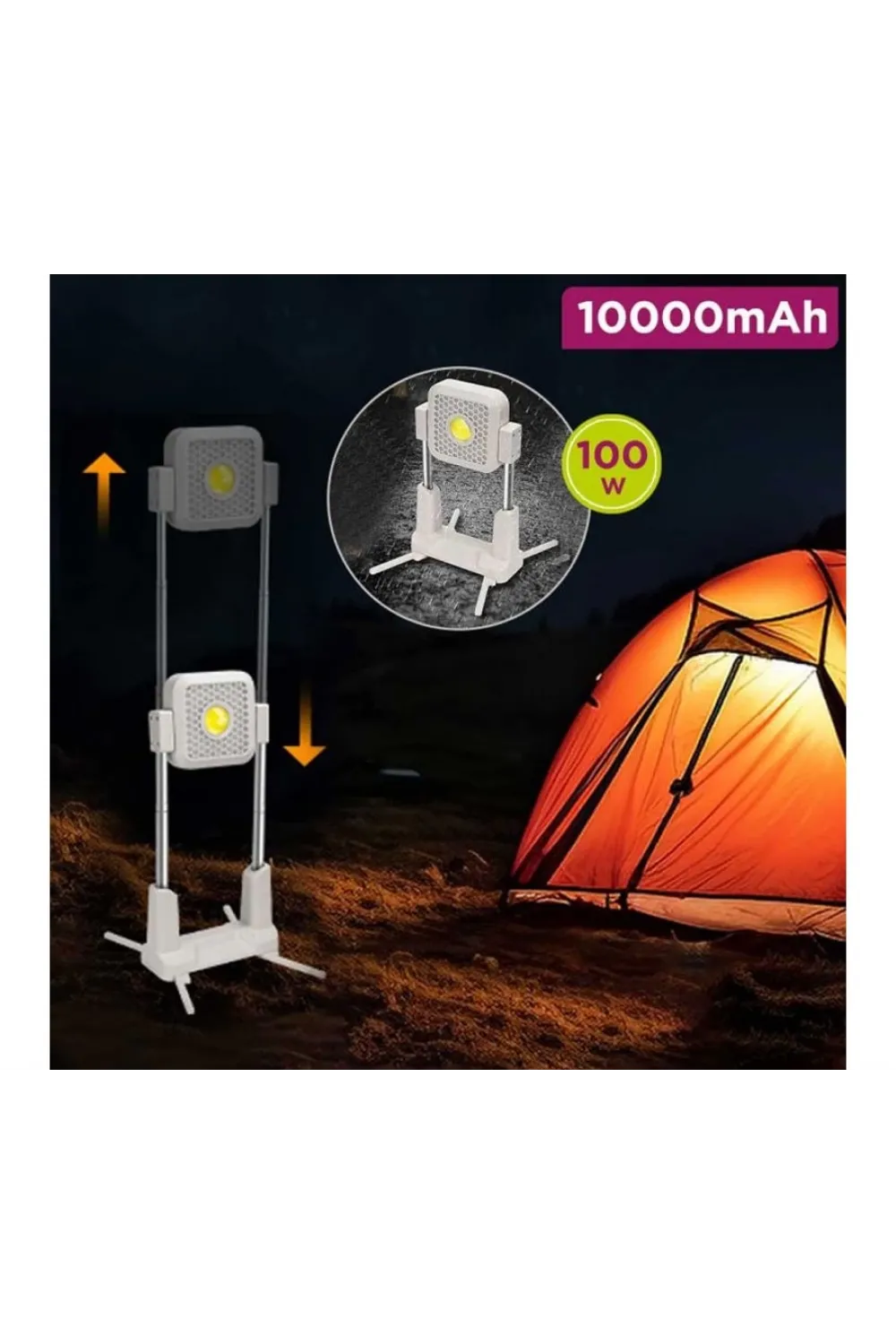 Katlanabilir Kamp Lambası Çok İşlevli Ultra Güçlü 4 Modlu Aydınlatma