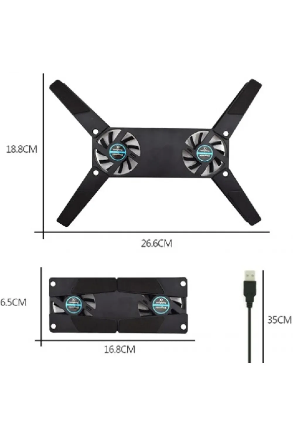 Katlanabilir Laptop Soğutucu 2 Fanlı