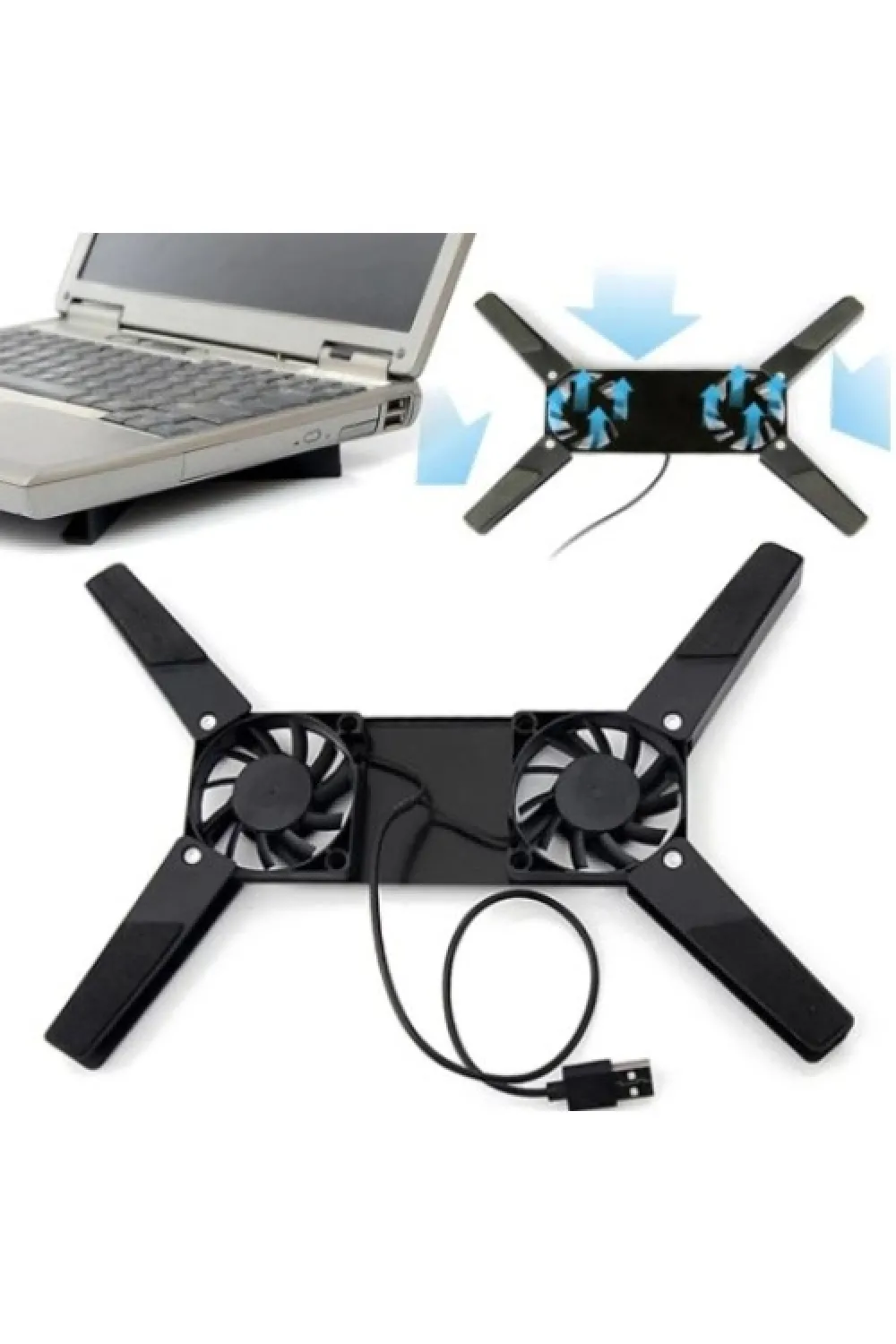 Katlanabilir Laptop Soğutucu 2 fanlı