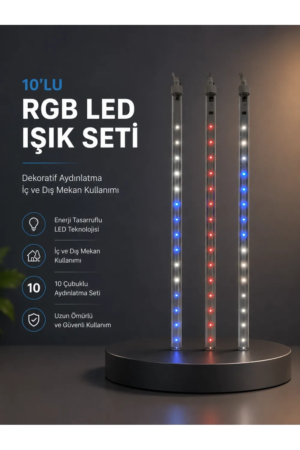 Kayan Yıldız Efektli Rgb Led Işık Seti İç Ve Dış Mekan Kullanımı