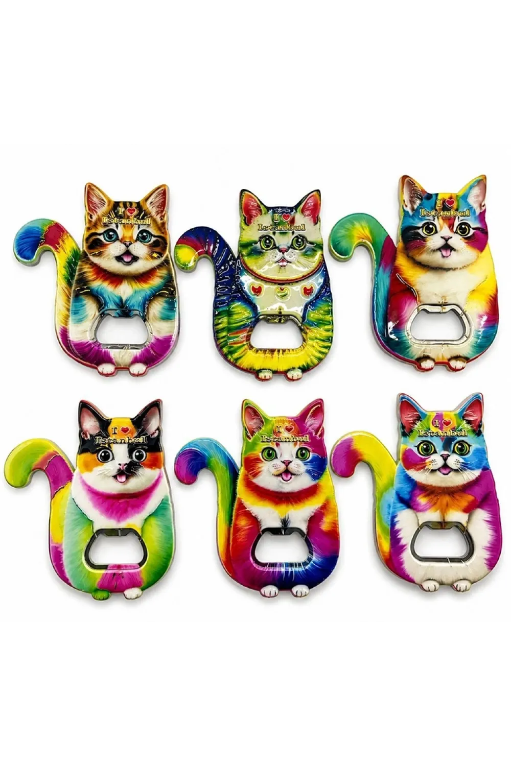 Kedi Tasarımı İstanbul Temalı Buzdolapı Süsü Magnet IEG5407