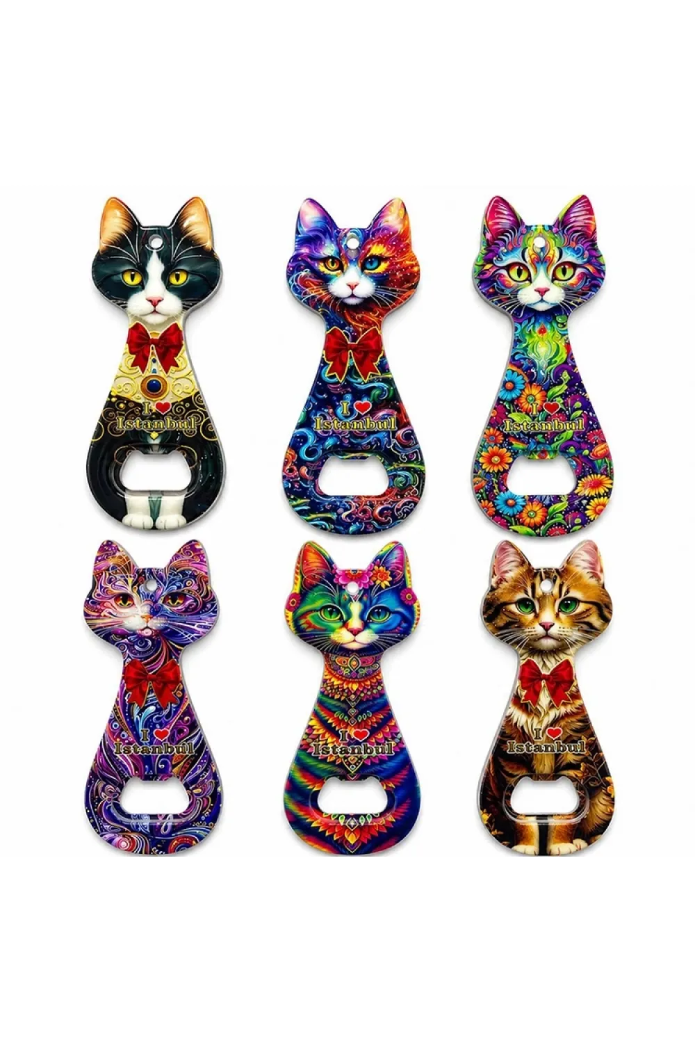 Kedi Tasarımı İstanbul Temalı Buzdolapı Süsü Magnet IEG5408