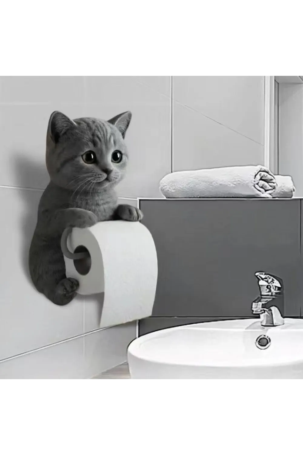 Kedi Tasarımlı Tuvalet Kağıtlığı