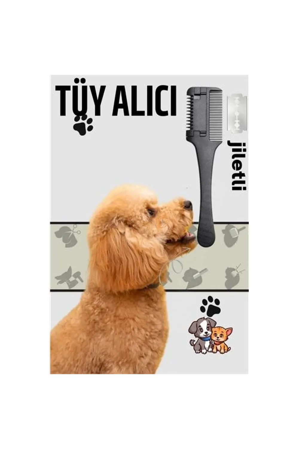Kedi ve Köpek Jiletli Tüy Alma Tarağı