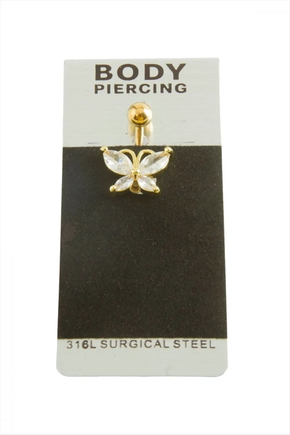 Kelebek Lüks Çelik Göbek Piercing 1 Adet