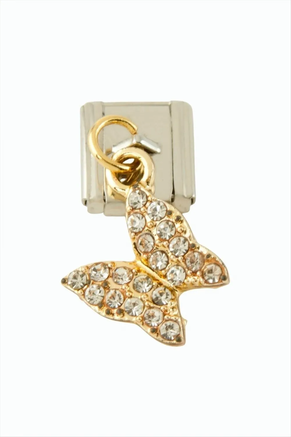 Kelebek Sallatılı Çelik Charm