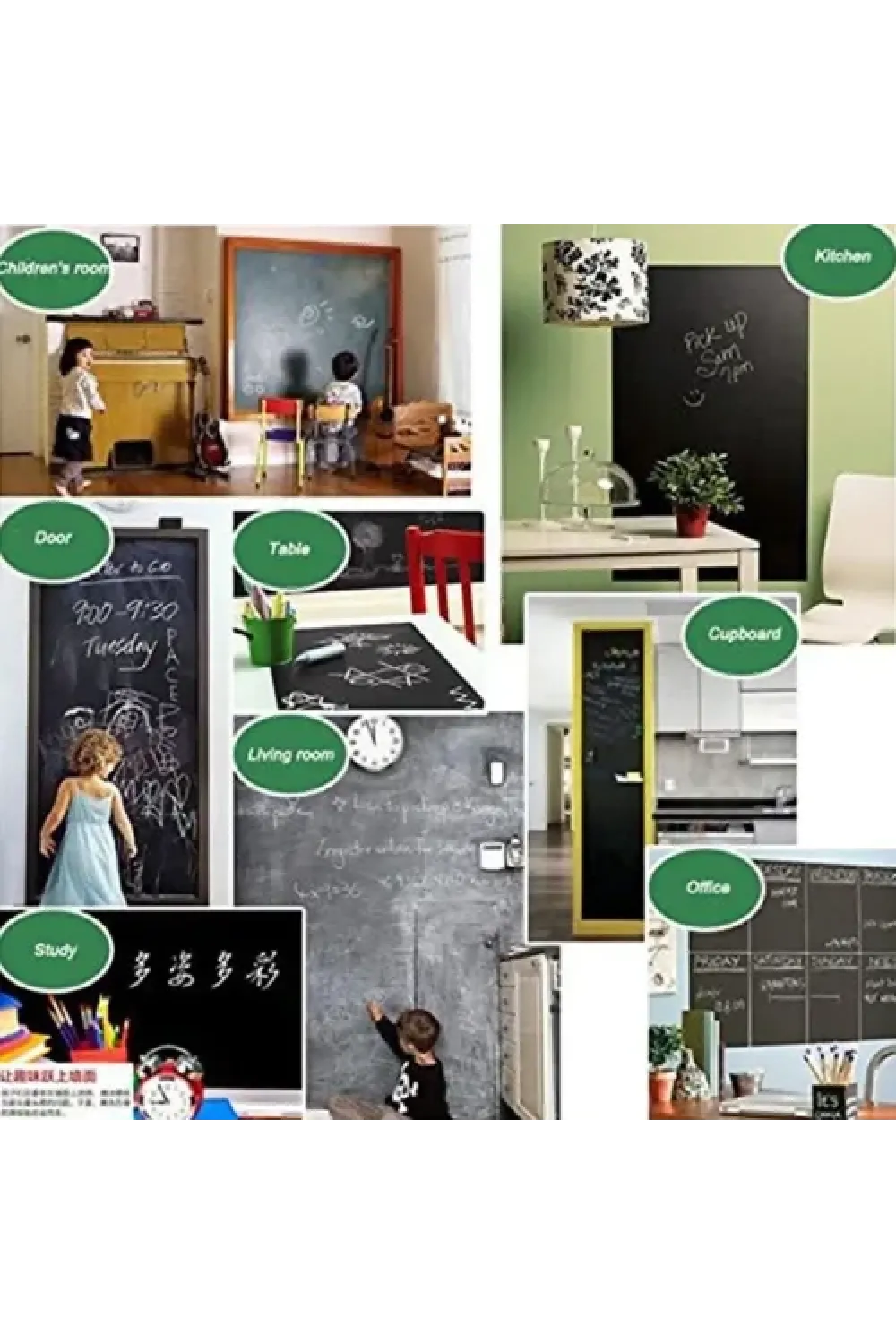 Kendinden Yapışkanlı Kara Tahta Sticker Rulo