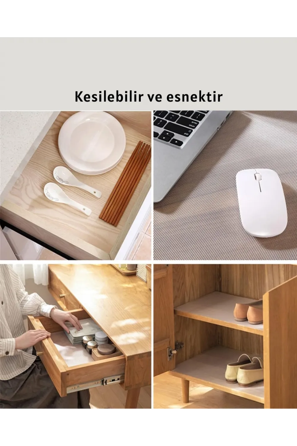 Kesilebilir Şeffaf Raflık Çekmece Kaplaması Mutfak İçin